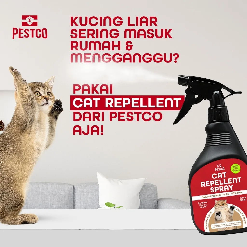 Pestco Cat Repellent Spray Pengusir Kucing Liar Alami Anti Pipis Anti Cakar Aman Untuk Hewan 500ml