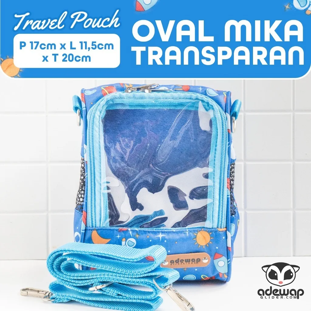 SUGAR GLIDER STAR Travel Pouch Oval Mika Transparan Tas Hewan Sugar Glider