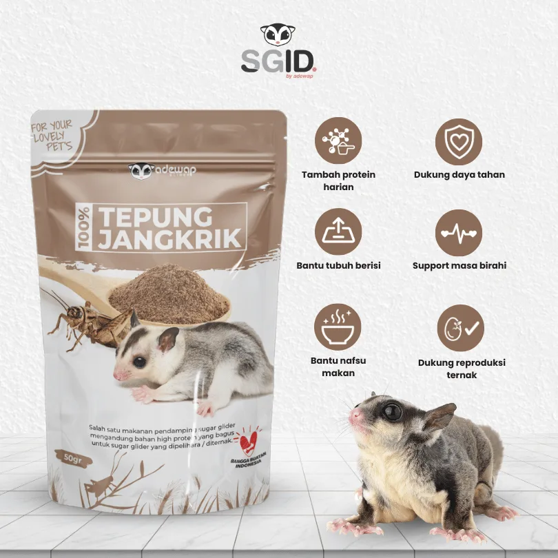 ADEWAP GLIDER Tepung Jangkrik Super Nutrisi & Protein Wajib Sugar Glider