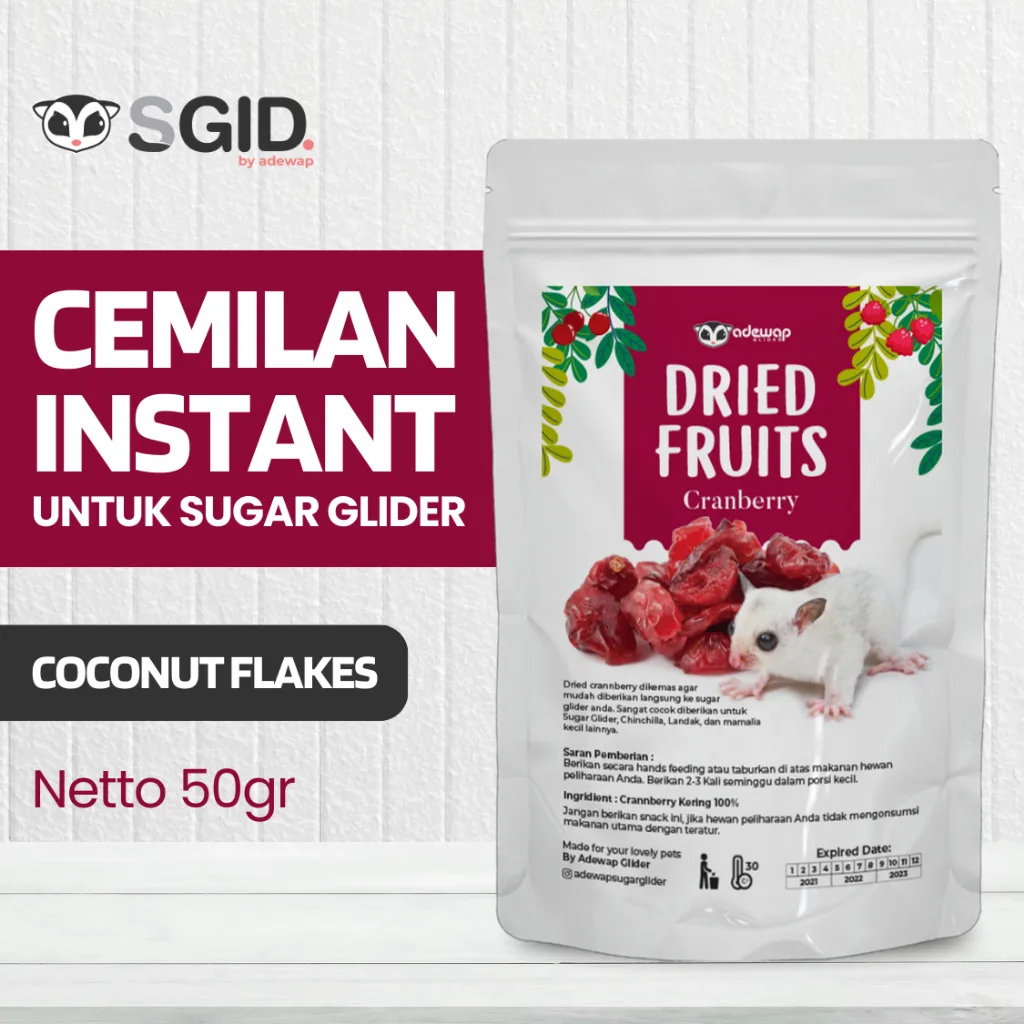 ADEWAP GLIDER Dried Cranberry Fruit Camilan Buah Kering Sugar Glider