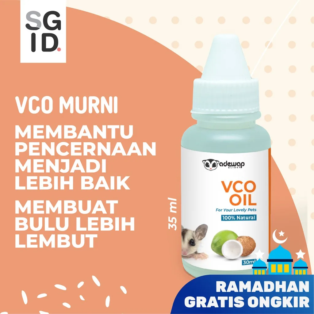 ADEWAP GLIDER VCO Virgin Coconut Oil Minyak Kelapa Murni Obat Perawatan Sugar Glider - 30ML