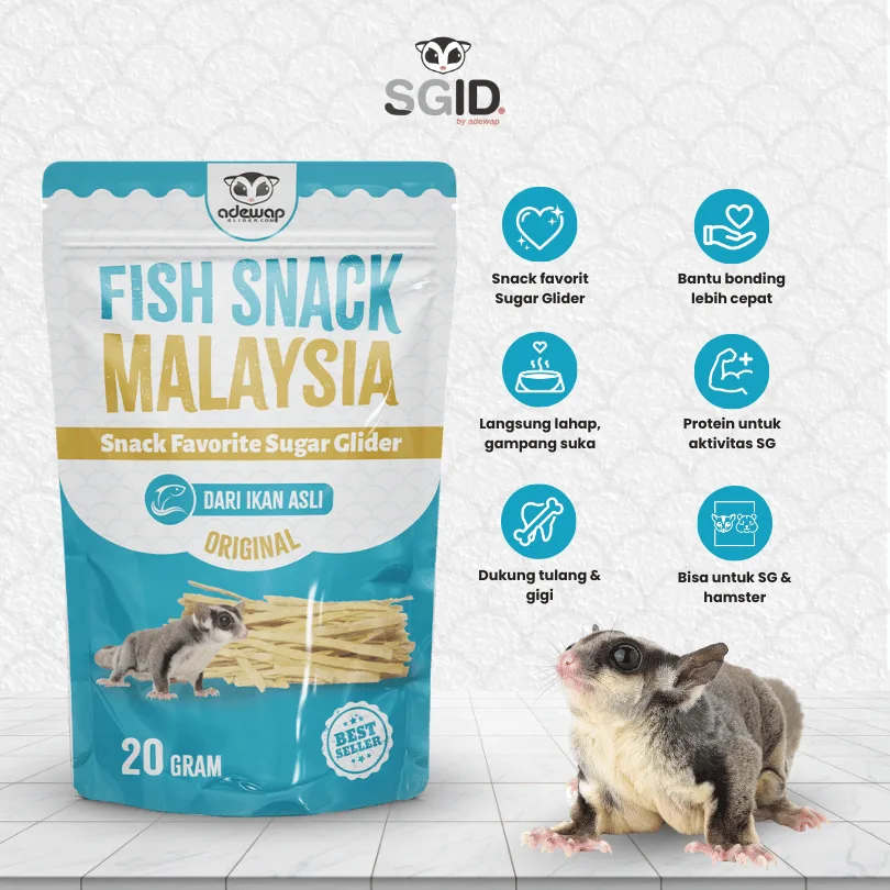 FISH SNACK MURAH SUGAR GLIDER IMPORT MALAYSIA CAMILAN BONDING SG FAVORIT SUGER GLIDER