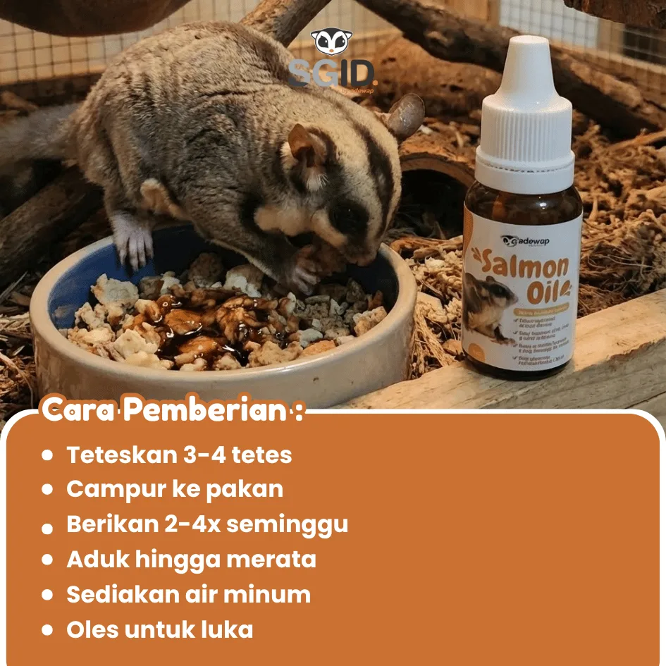 ADEWAP GLIDER Minyak Ikan Salmon Omega 3 Suplemen Vitamin Sugar Glider - 30ml