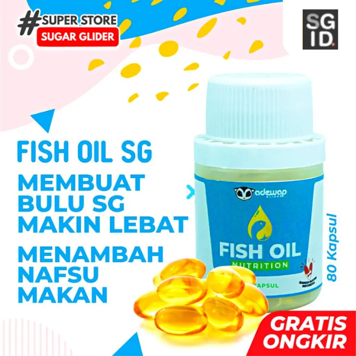 ADEWAP GLIDER Fish Oil Minyak Ikan Sugar Glider Isi 80 Kapsul