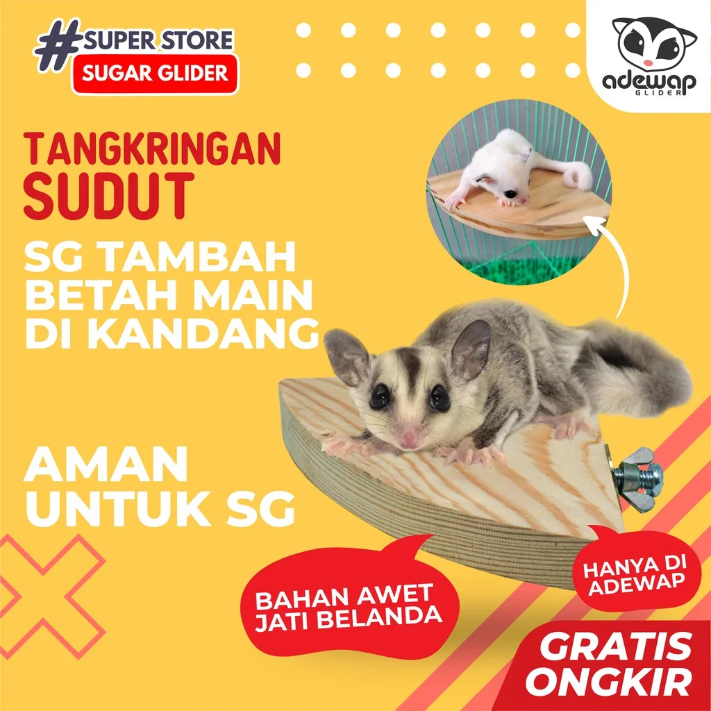Tangkringan Standing Sudut Kandang Sugar Glider Burung Lovebird Chincila