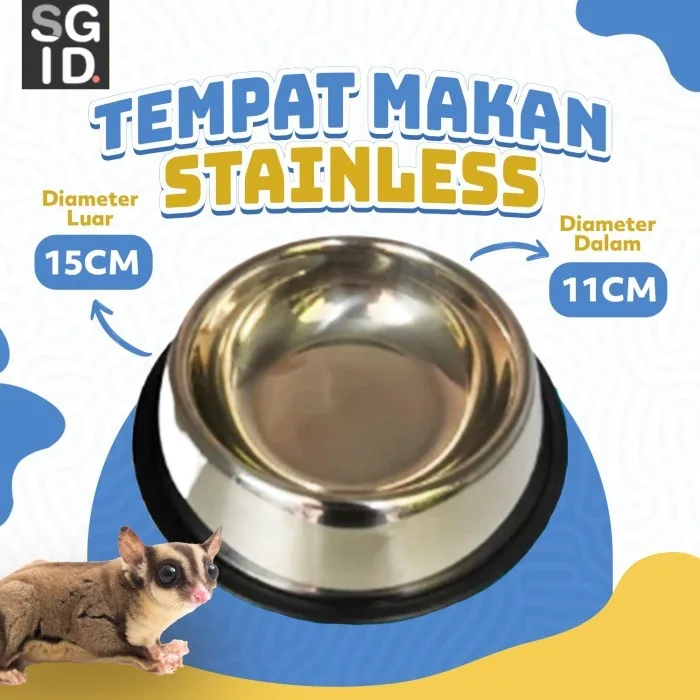 SUGAR GLIDER STAR Tempat Makan Sugar Glider Stainless Steel Anti Karat