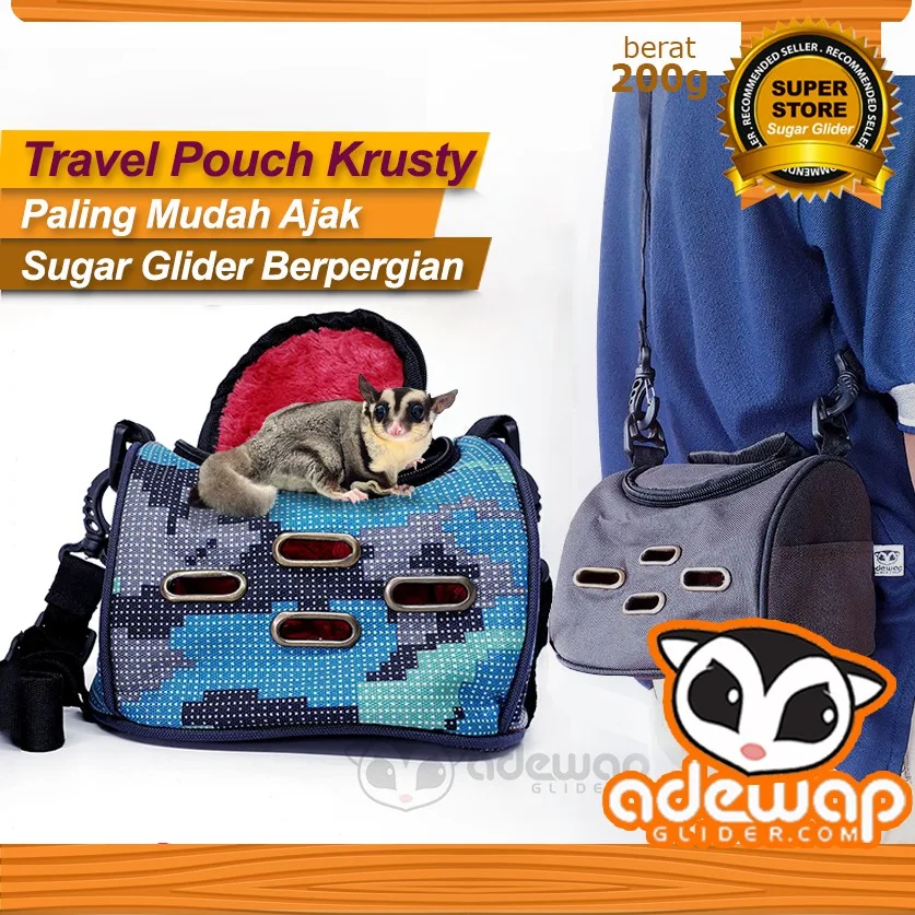Bonding Bag Crusty / Travel Pouch Sugar Glider Tupai Landak Mini Cincila