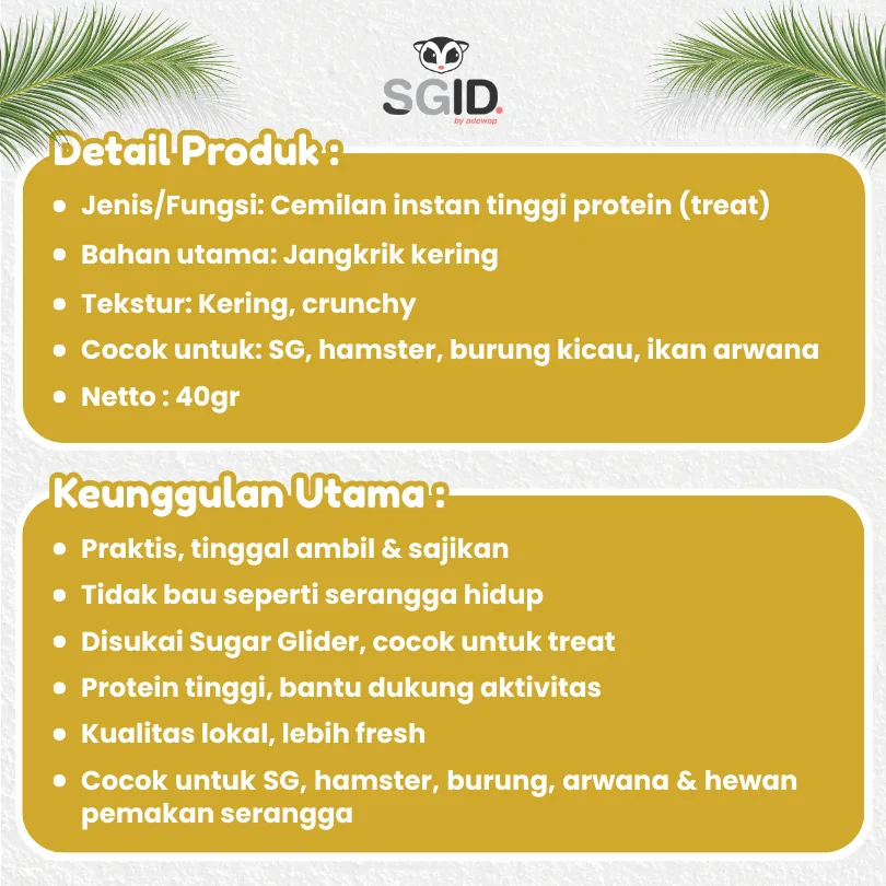 ADEWAP GLIDER Dried Coconut Flakes Camilan Buah Kelapa Sugar Glider Hamster Tupai