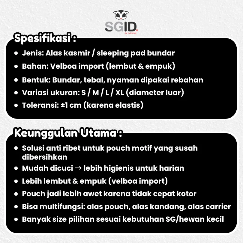 SUGAR GLIDER STAR Sleeping Pouch Kasmir Alas Tempat Tidur Sugar Glider