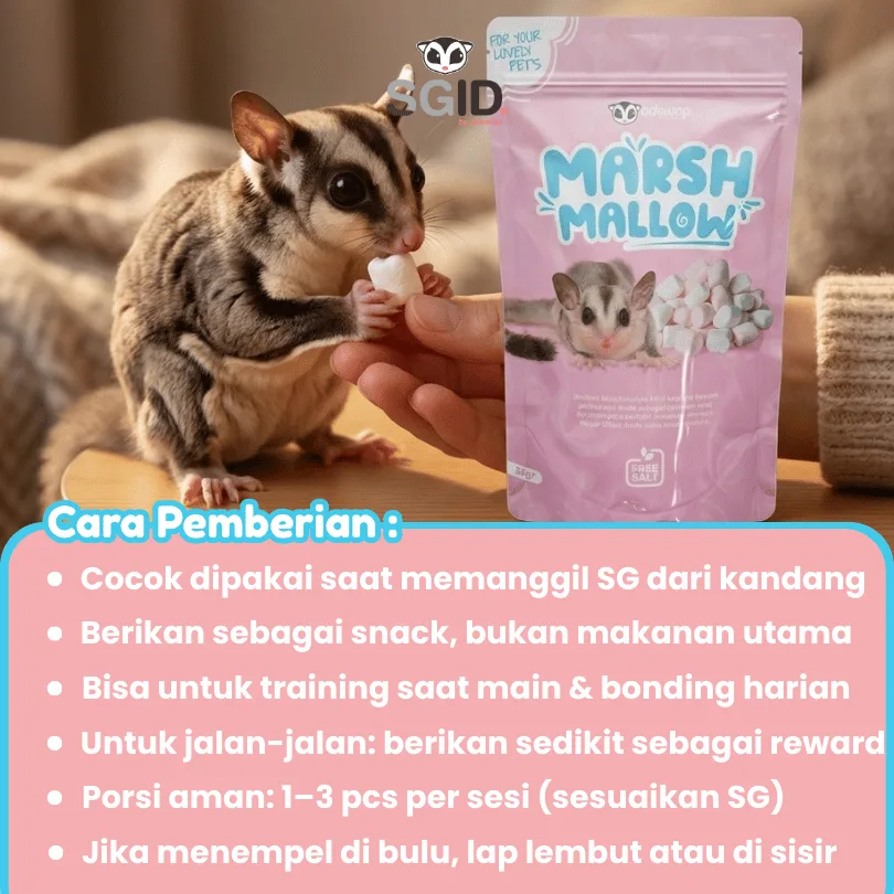 ADEWAP GLIDER Mini Marshmallow Snack Sugar Glider Snack Camilan Sugar Glider - 35gr
