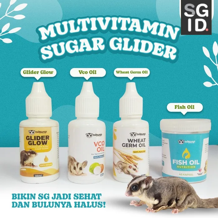 ADEWAP GLIDER Paket Multivitamin Sugar Glider : Vitamin A , Vitamin E & Omega 3