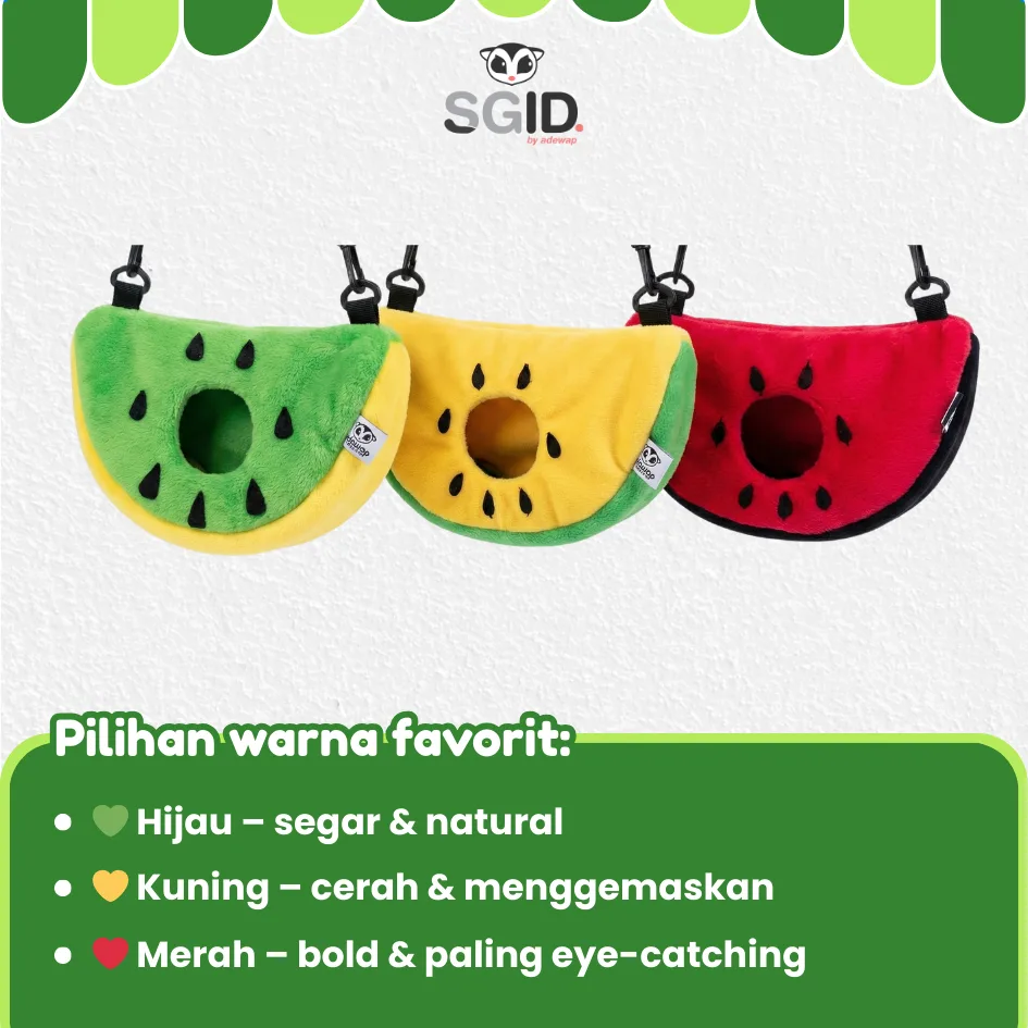 SUGAR GLIDER STAR Sleeping Pouch Watermelon Tempat Tidur Sugar Glider Semangka