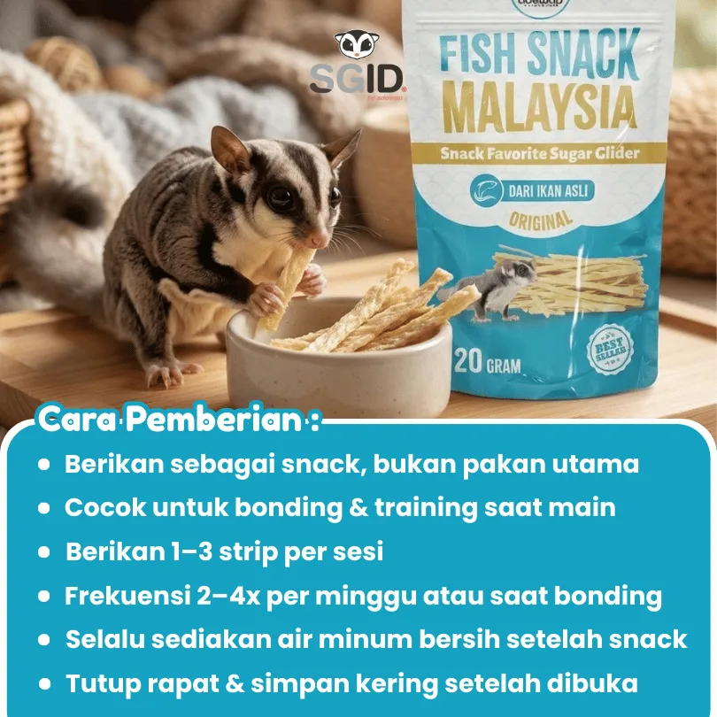 FISH SNACK MURAH SUGAR GLIDER IMPORT MALAYSIA CAMILAN BONDING SG FAVORIT SUGER GLIDER