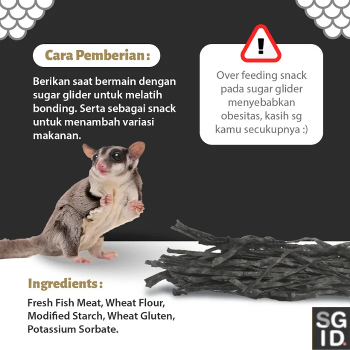 ADEWAP GLIDER Fish Snack Charcoal Camilan Perawatan Gigi Sugar Glider