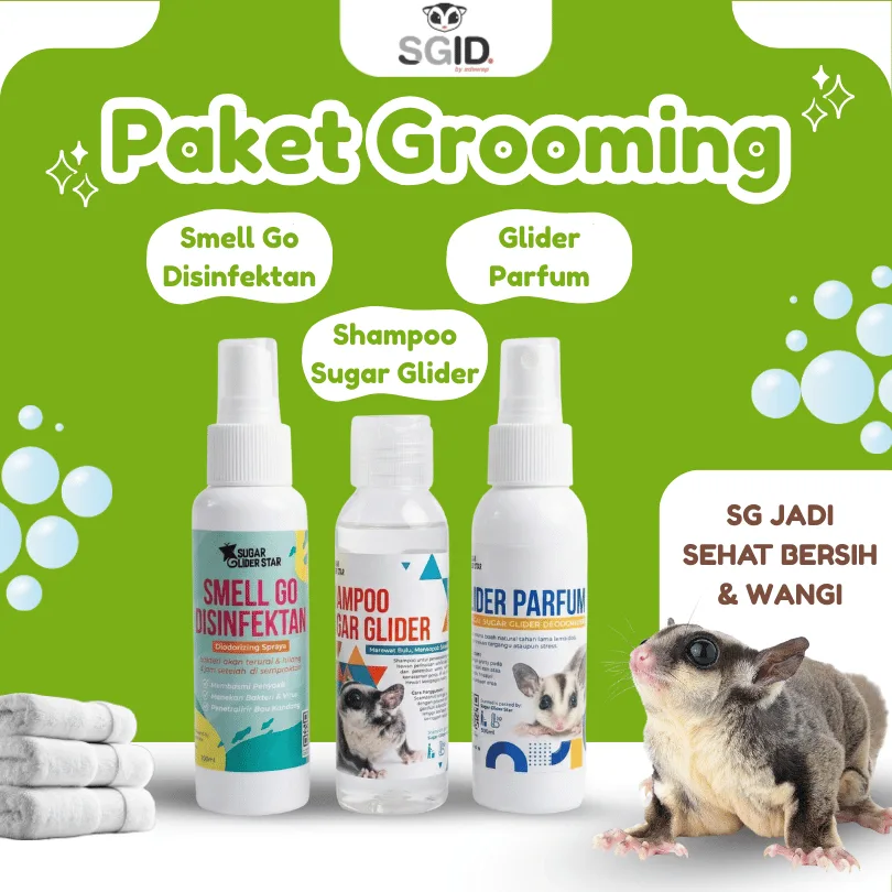 ADEWAP GLIDER Paket Grooming Sugar Glider : Shampoo Perfume & Disinfektan Kandang