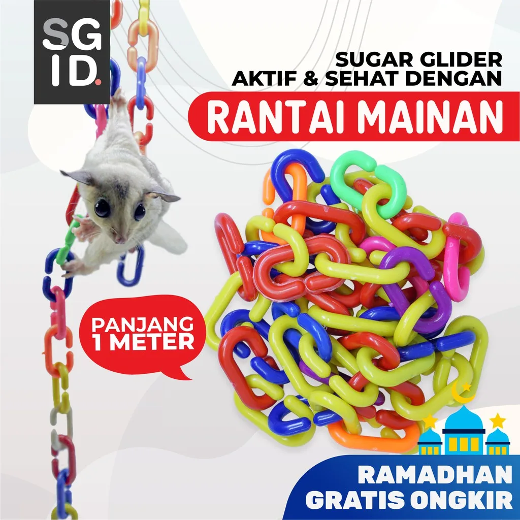 SUGAR GLIDER STAR Rantai Mainan Hewan Sugar Glider Ukuran Besar