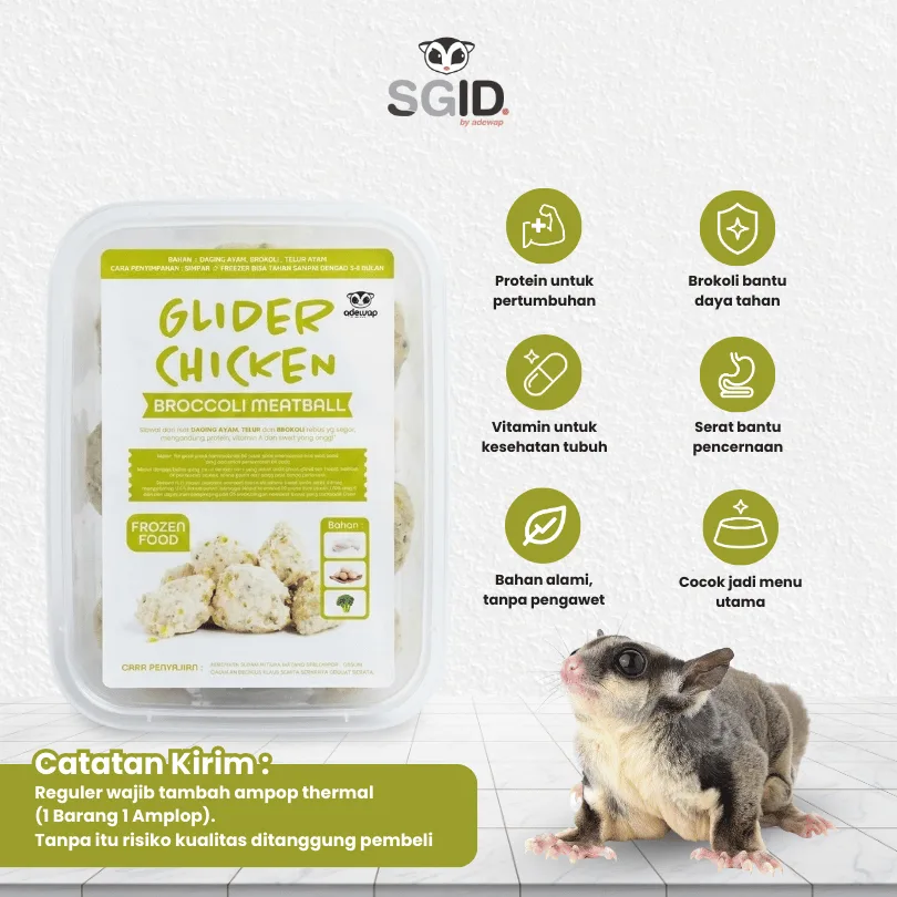 ADEWAP GLIDER Frozen Food Brocolli Meatball Glider Chicken For Sugar Glider