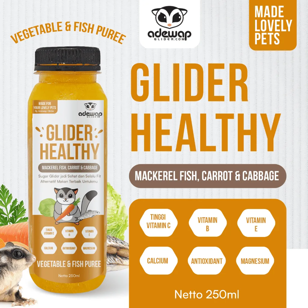 ADEWAP GLIDER Healthy Vegetable & Fish Puree : Mackerel Fish Carrot Cabbage - 250ml