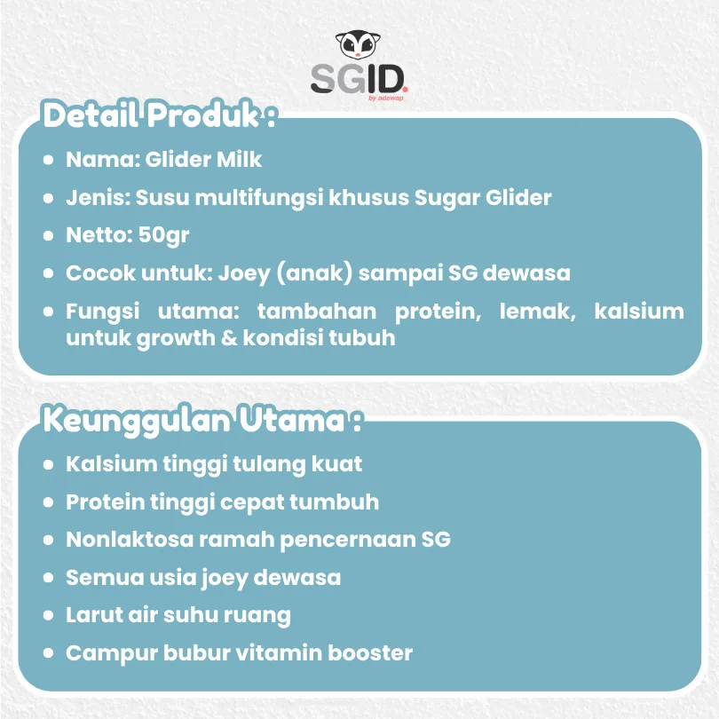 ADEWAP GLIDER Sugar Glider Milk Susu Sugar Glider - 50Gr