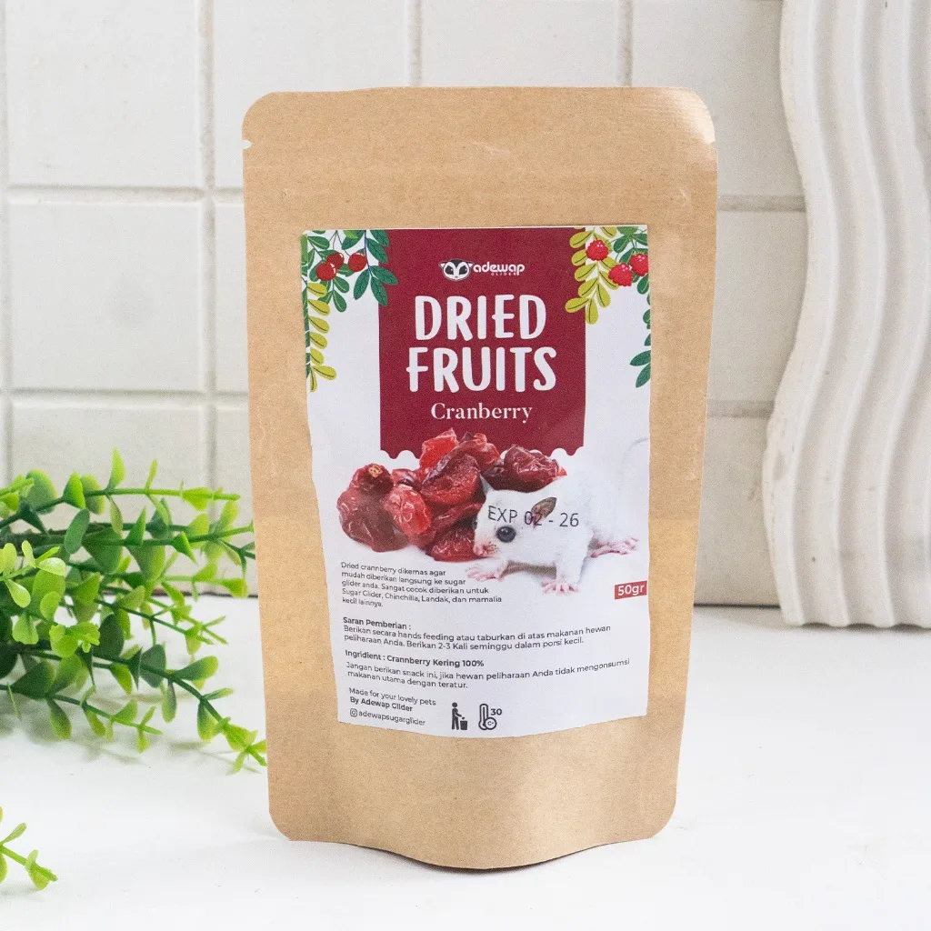 ADEWAP GLIDER Dried Cranberry Fruit Camilan Buah Kering Sugar Glider