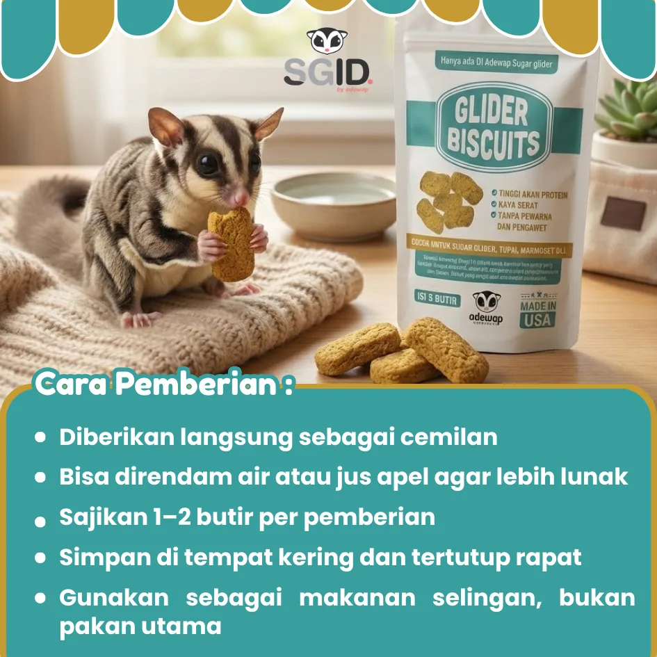 ADEWAP GLIDER Glider Biscuits : Makanan Biscuit Sugar Glider Tinggi Protein
