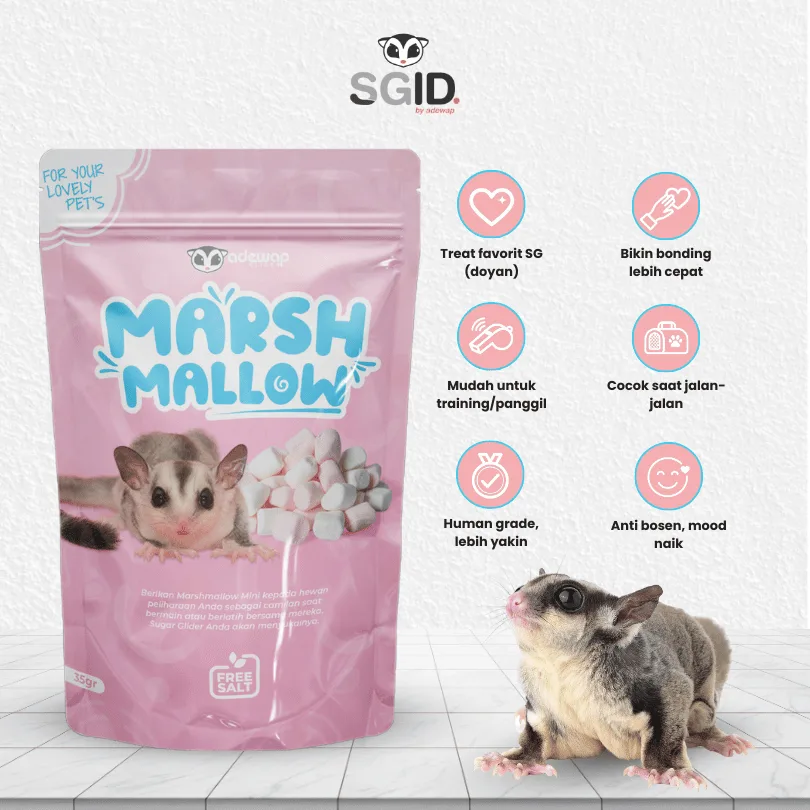 ADEWAP GLIDER Mini Marshmallow Snack Sugar Glider Snack Camilan Sugar Glider - 35gr