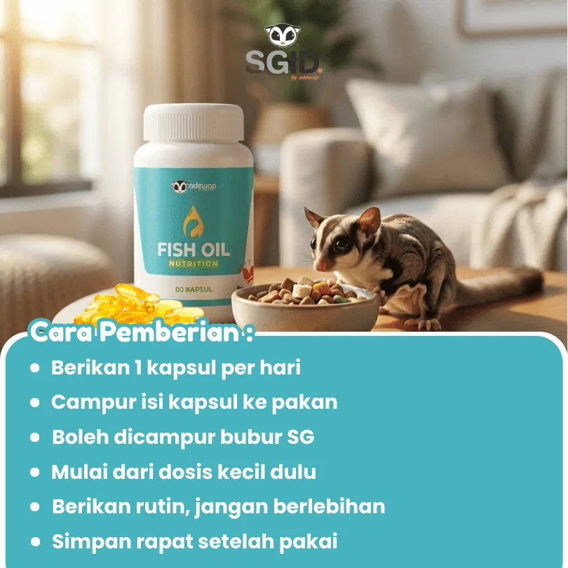 ADEWAP GLIDER Fish Oil Minyak Ikan Sugar Glider Isi 80 Kapsul