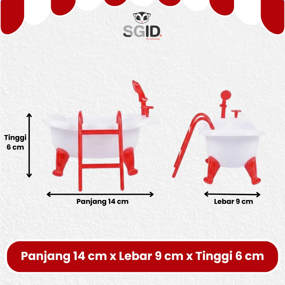 ADEWAP GLIDER Sweet Bathtub Tempat Mandi Hamster Sugar Glider