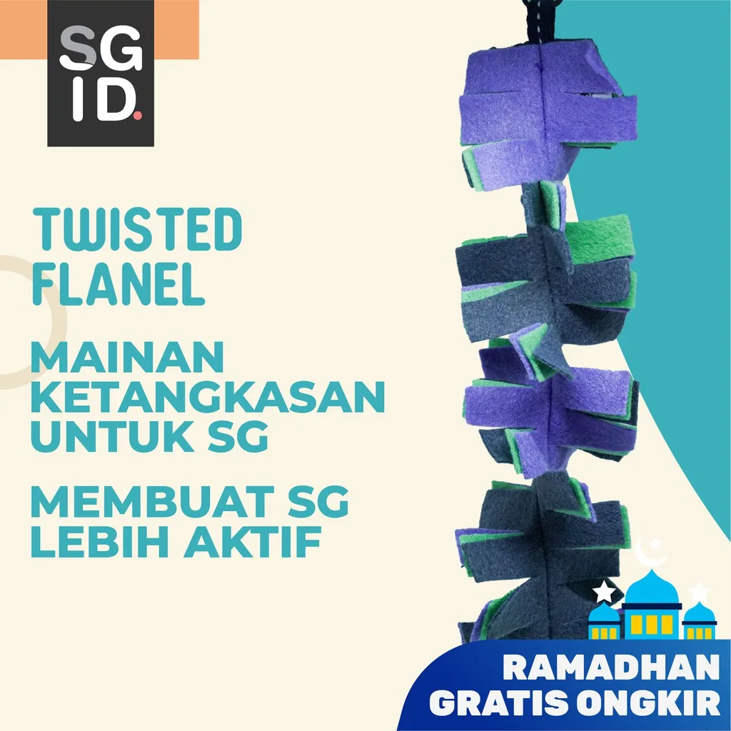 Mainan Climbing Twisted Flanel Colourfull Murah sugar glider parrot, dan hewan lain