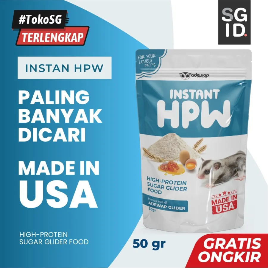ADEWAP GLIDER HPW Instan Sugar Glider Campuran Nutrisi High Protein Wombaroo - 50Gr