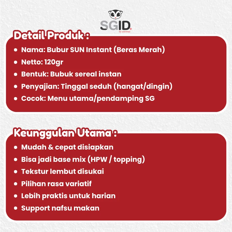 BUBUR SUN SUSU CEREAL / MAKANAN HARIAN SUGAR GLIDER / BERNUTRSI / MAKANAN HEWAN SUGAR GLIDER