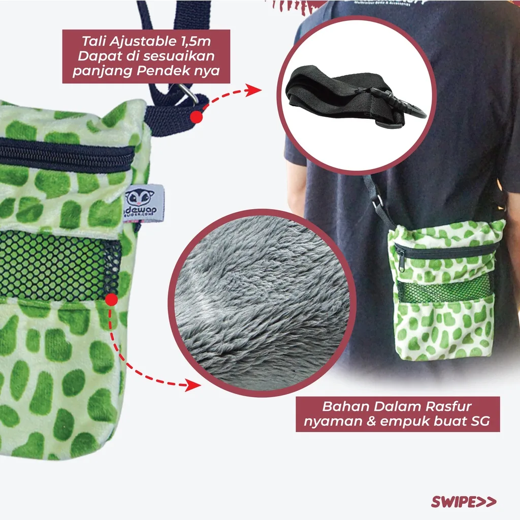 Bonding pouch sugar glider SIMPLE lembut murah Bounding Sling Bag Sugar glider joey