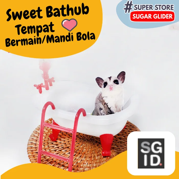 ADEWAP GLIDER Sweet Bathtub Tempat Mandi Hamster Sugar Glider