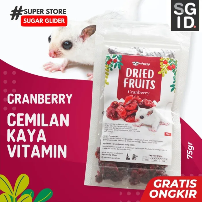 ADEWAP GLIDER Dried Cranberry Fruit Camilan Buah Kering Sugar Glider