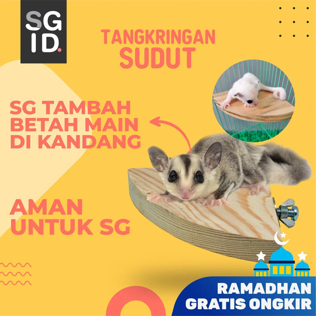 Tangkringan Standing Sudut Kandang Sugar Glider Burung Lovebird Chincila