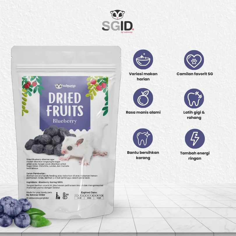 ADEWAP GLIDER Dried Blueberry Fruit Camilan Buah Kering Sugar Glider