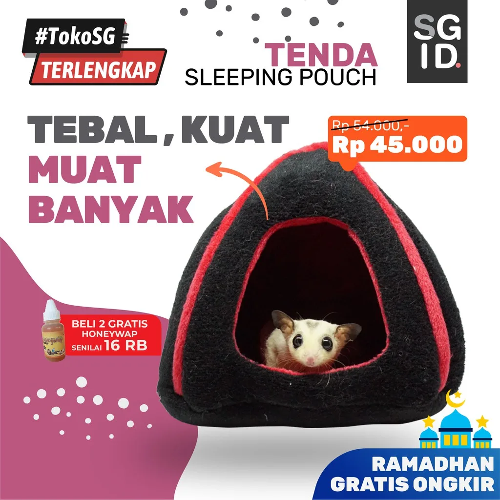 SUGAR GLIDER STAR Sleeping Pouch Bentuk Tenda Tempat Tidur Sugar Glider