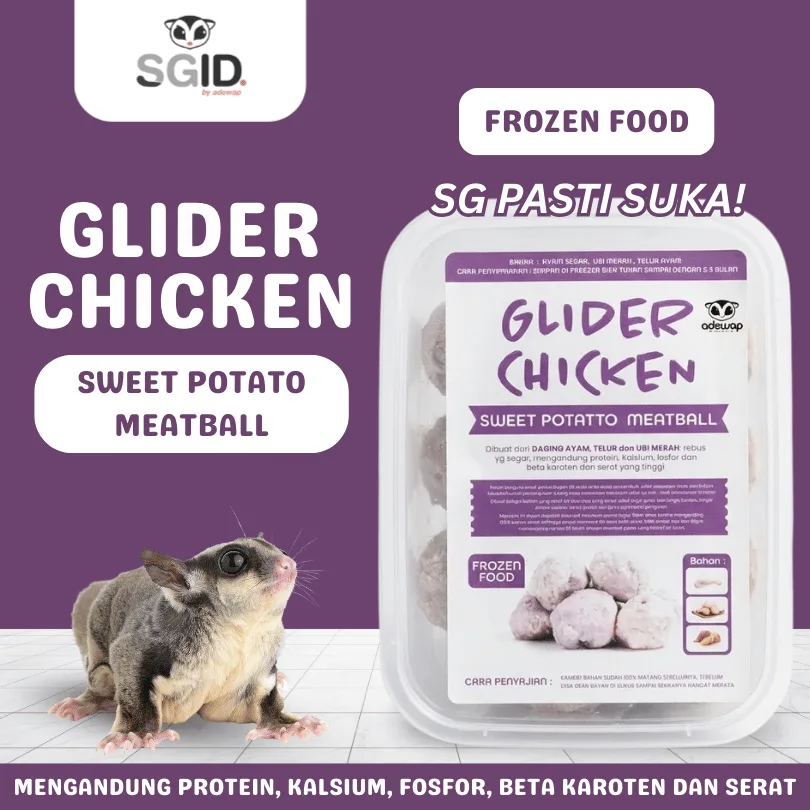 ADEWAP GLIDER Frozen Food Sweet Potato  Meatball Glider Chicken For Sugar Glider