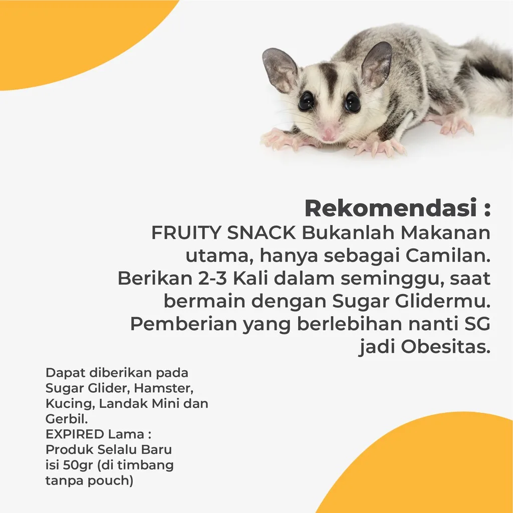 ADEWAP GLIDER Fruity Snack Sugar Glider Buah Kering Cemilan Sugar Glider