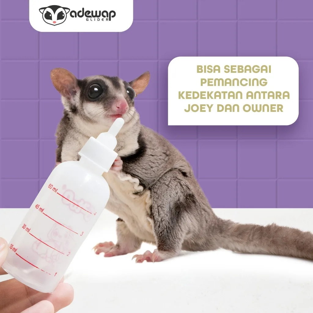 ADEWAP Botol Susu Mini SG Joey Hewan Kecil 60 Ml Feeder Drinker Hewan