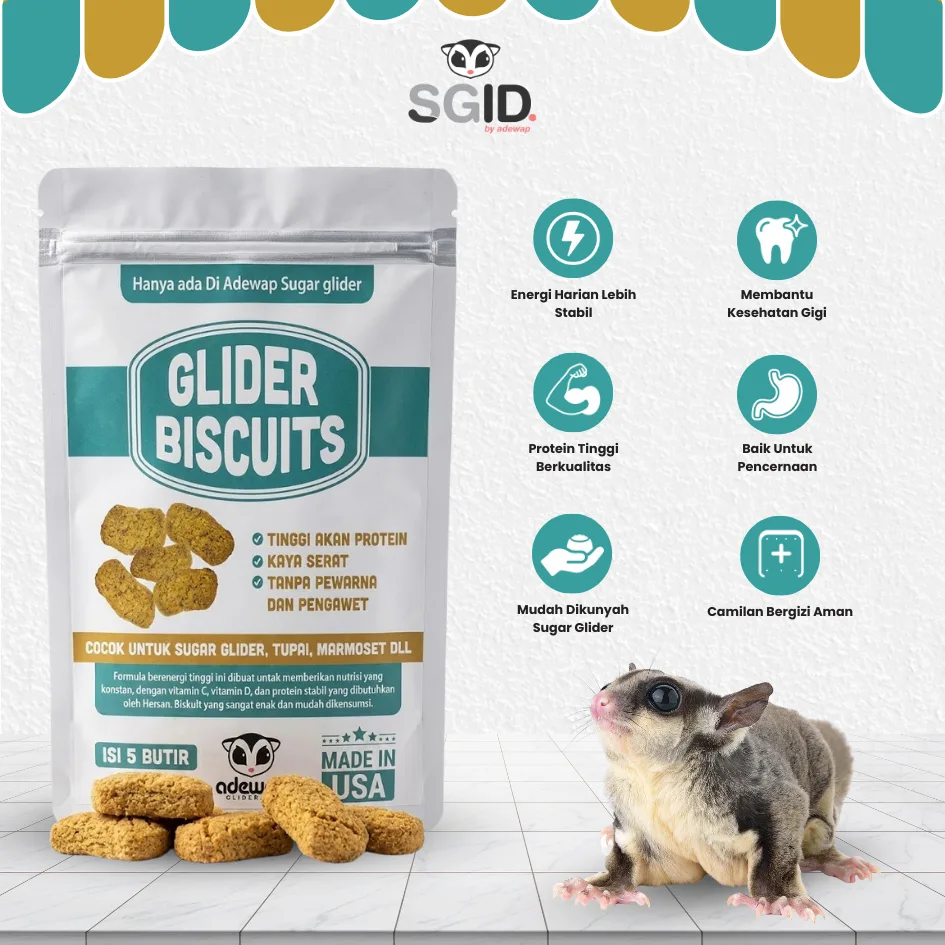 ADEWAP GLIDER Glider Biscuits : Makanan Biscuit Sugar Glider Tinggi Protein
