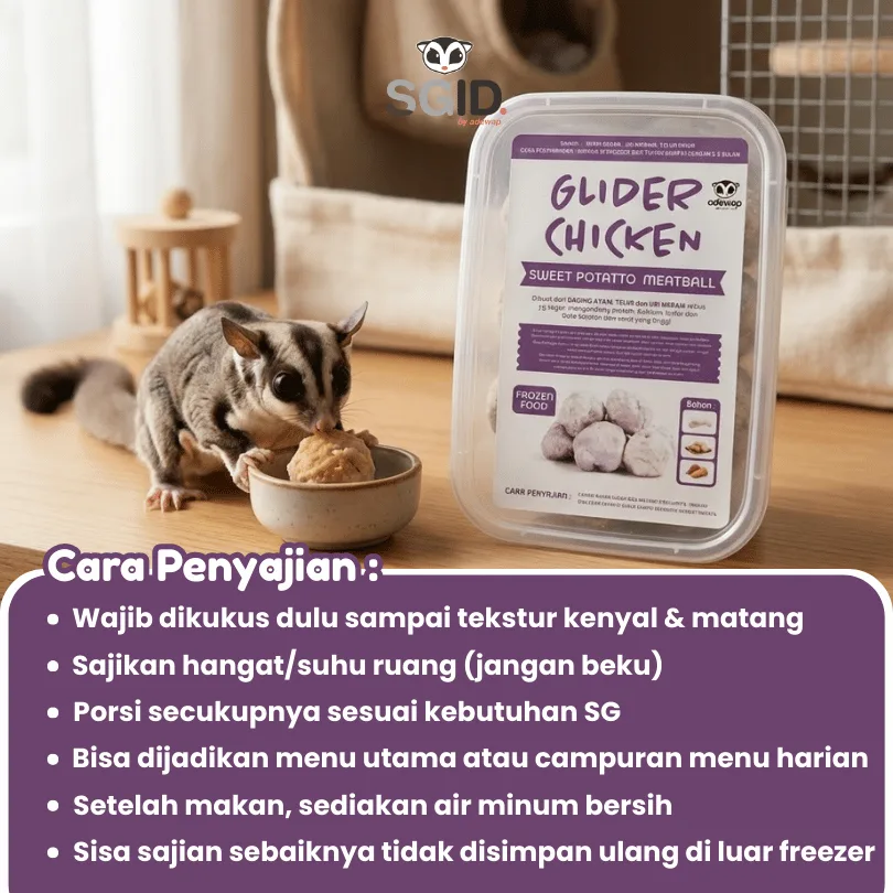 ADEWAP GLIDER Frozen Food Sweet Potato  Meatball Glider Chicken For Sugar Glider
