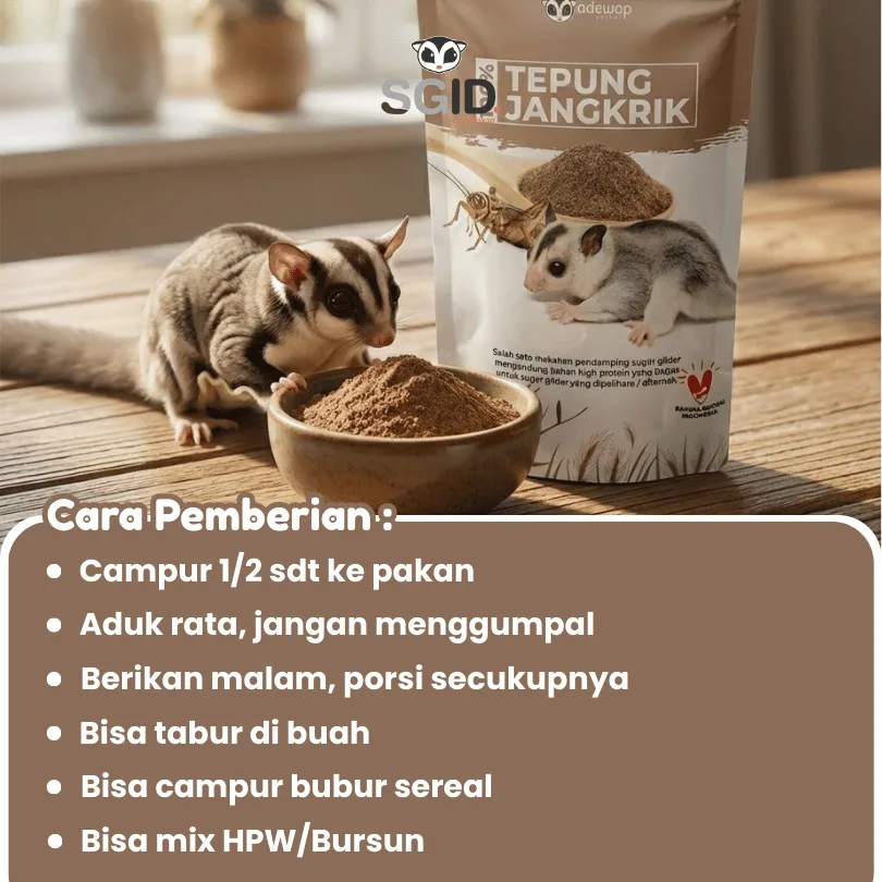ADEWAP GLIDER Tepung Jangkrik Super Nutrisi & Protein Wajib Sugar Glider