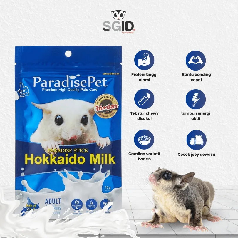 SUGAR GLIDER STAR Hokkaido Milk Cemilan Import Makanan Sugar Glider 50gr