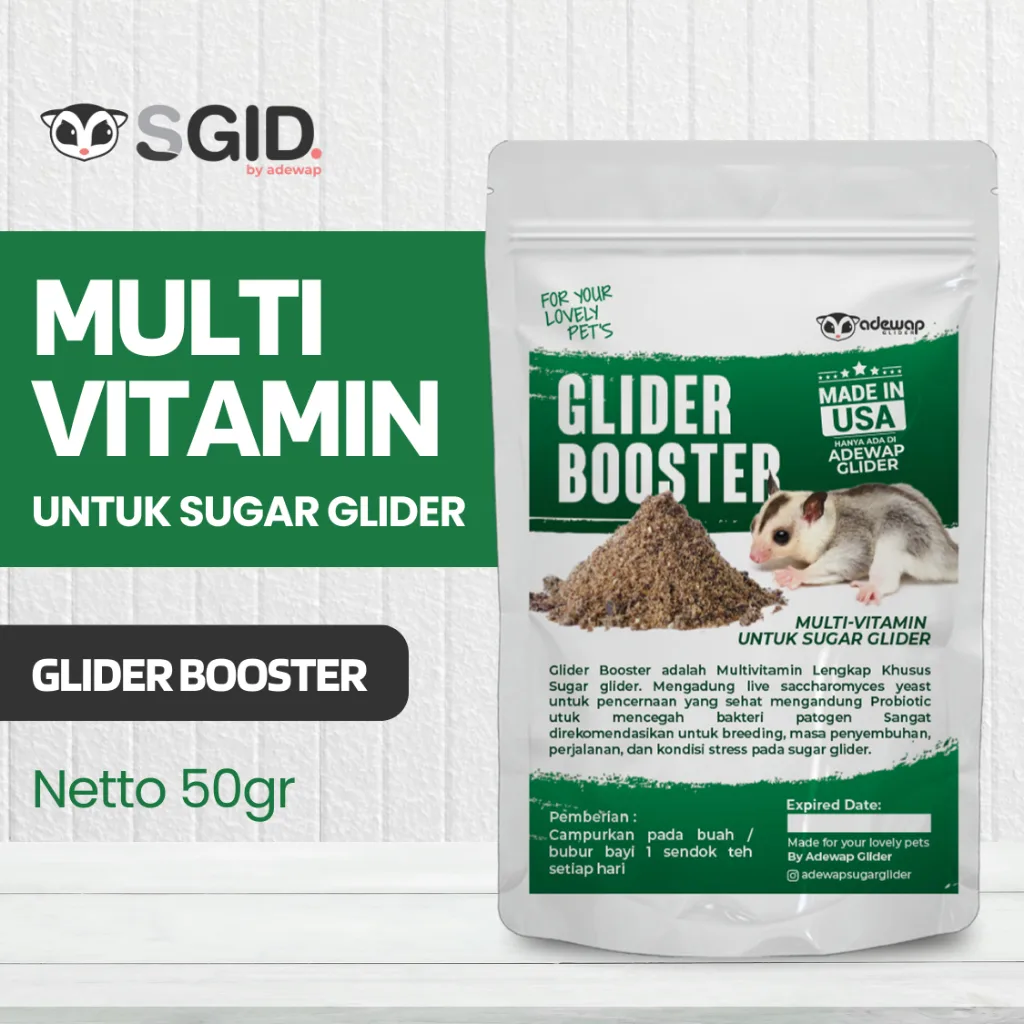 ADEWAP GLIDER Glider Booster Sugar Glider Probiotic & Saccharomyces For Over Grooming - 50 Gr