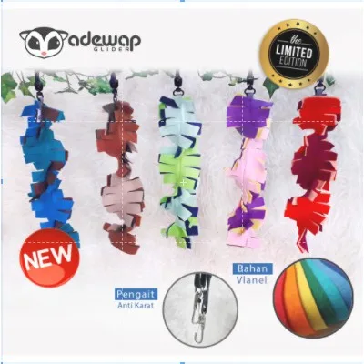 Mainan Climbing Twisted Flanel Colourfull Murah sugar glider parrot, dan hewan lain