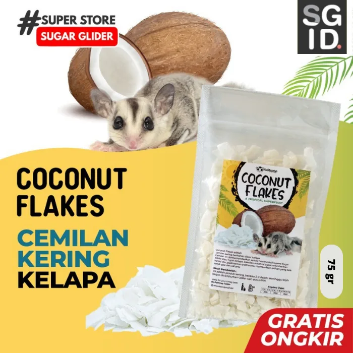 ADEWAP GLIDER Dried Coconut Flakes Camilan Buah Kelapa Sugar Glider Hamster Tupai