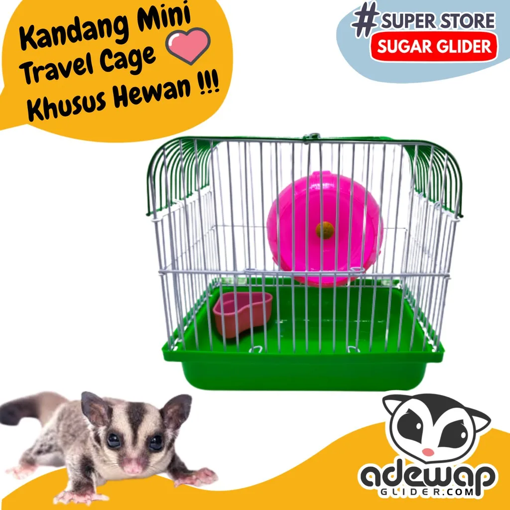 ADEWAP GLIDER Mini Hamster Cage - Kandang Sugar Glider Hamster Ukuran Kecil