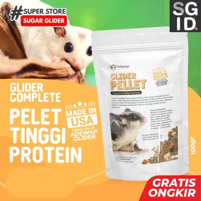 Glider Pellet + Dry Fruit & Veggie : Pellet Makanan Sugar Glider  Bernutrisi  & Formula Seimbang