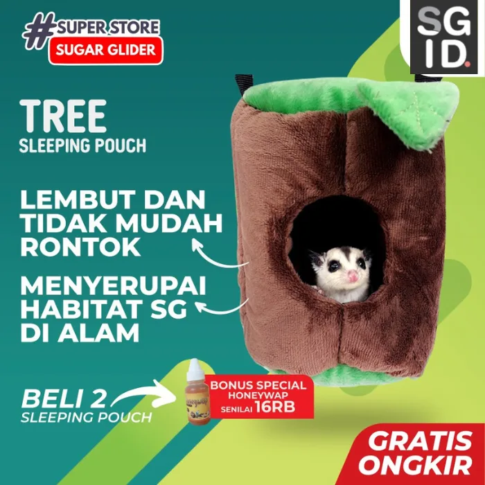 ADEWAP GLIDER Bed Pouch Tempat Kantong Tidur Bentuk Pohon Sugar Glider